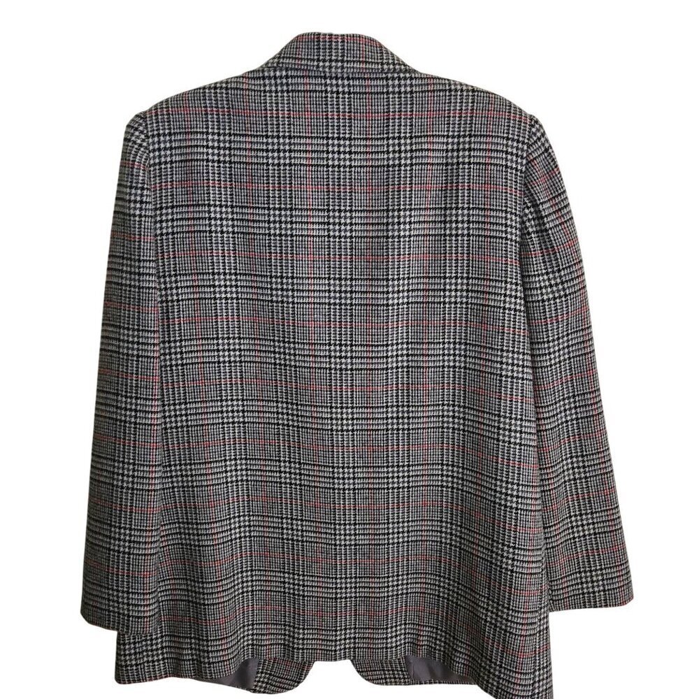 Requirements Vintage Wool Blend Classic Plaid Blazer Size 10 - Picture 2 of 6